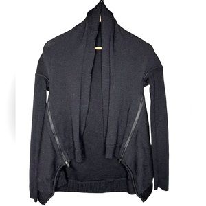 Lululemon wrap it up‎ black cardigan sweater in soft merino wool size 8-10